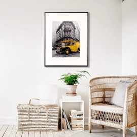 Art Emotion Aluminum Picture Frame with 2MM Glass (BLACK, 8x10 with 5x7 Opening), Hangers and Easel Included for Wall or Tabletop, Horizontal or Vertical Display, Pack of 2