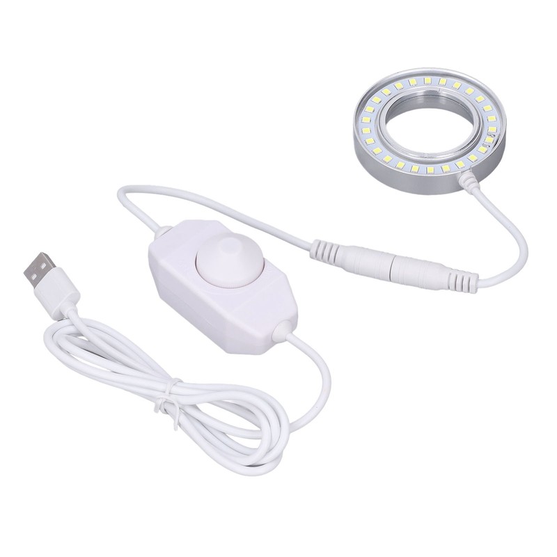 Microscope Lighting Lamp Spiral Buckle Adjustable Brightness LED Ring Light