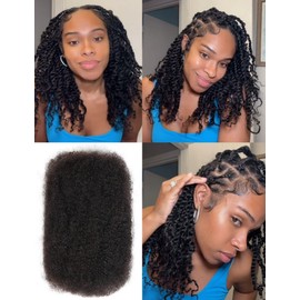 Style Icon Afro Kinkys Bulk Human Hair for Repair Locs Dreadlock Extensions Natural Black Twist Braiding Afro Kinky Human Hair for Locs 1 Pack 50 Gram (16 inch)