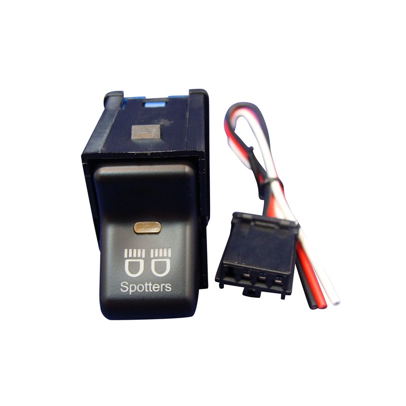 GCD Fits Jeep TJ/XJ Rocker Switch - SPOTTERS Logo, Black,