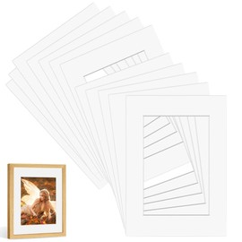 12 PCS Picture Mounts Photo Mounts A4 Picture Mounts for Frames White Picture Photo Frame Mounts Mats A4 Mount for 6x8 inch Photo Picture Images(White)