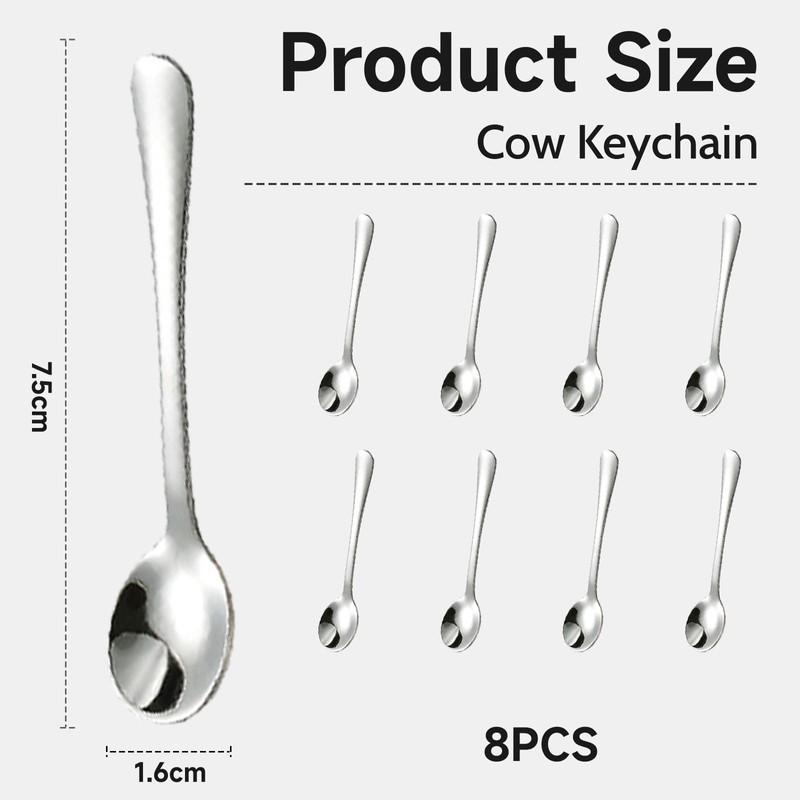 GlamRays Pack of 8 Tiny Stainless Steel Spoons for Spice