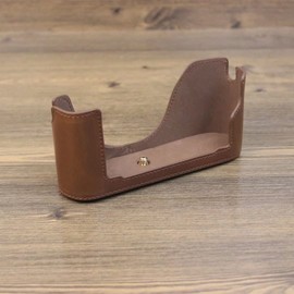 BolinUS Handmade PU Leather Half Camera Cover Bag Leather Case for Leica M240 with Hand Strap (Coffee)