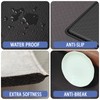 Bulijojo Blue Leaves Anti Fatigue Kitchen Floor Mats Set of