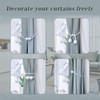 Hion Magnetic Curtain Tiebacks Gray Blue 2 Pack, Curtain Tiebacks