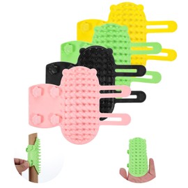 4Pcs 2-in-1 Silicone Cat Face Scratchers, Self-Cleaning Massage & Shedding Tool, Adjustable Cat Face Scratchers for Climbing Frames & Table Legs, Reduces Shedding, Scratching & Itchiness