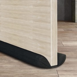 MOXVIO Draft Excluder for Doors, Double Under Door Draught Excluder, 2 Sided Cushion Door Draft Stopper, 70 to 90 cm Cut-to-Size Adjustable Width, Waterproof Snowproof 600D Oxford Fabric (Black)