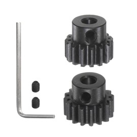 sourcing map MOD 1 M1 Pinion Motor Gear Set 2pcs 15T 16T Fits 5mm RC Motor Shaft M1 Pitch Gears for RC Car with Allen Key