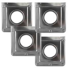 4 Pack - Style J - 9.125" x 9.3125" Square Heavy Duty Chrome Drip Pan -