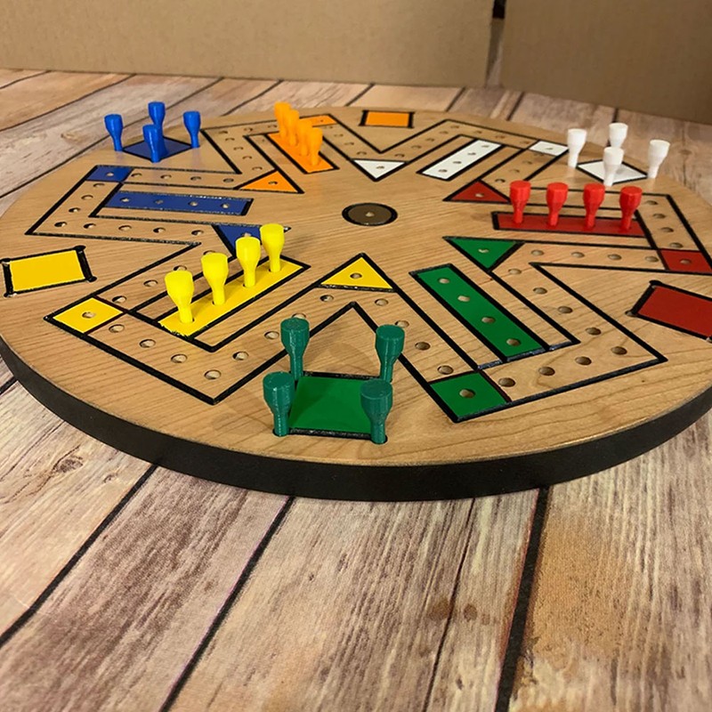 Wooden Board Game Flying Chess Peg Board Game Family Game