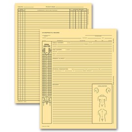 Chiropractic Exam Records Spinal Diagram Card File Fold 5 x 8" Qty 100