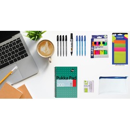 Inese Stationery Set, University Essentials Supplies, Stationery Supplies contains Notebook, Ballpoint Pens, Marker Pen, Paper Clips, Notes