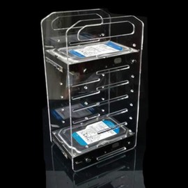 DIY Acrylic Transparent Hard Drive Rack, 3.5 Inch Desktop Clear Acrylic Hard Drive Stand DIY Hard Drive Stand (8 Layers)