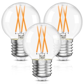 GvvooHome Dimmable G16.5 Light Bulb 2700K Warm White, 4W Equal 40 watt, E26 LED Globe Bulb, Round Edison Bulbs for Ceiling Fan, Chandeliers, 90+CRI 400LM, 3 Pack