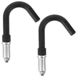 Pack of 2 Ladder Hooks, Roof Ladder Hooks, Heavy Duty, Extension Ladder Hooks, Stabilisers, Stainless Steel, Rubber, Black, 18.5 x 11.5 x 3 cm, 650 g, for Home