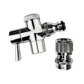 Brass Faucet Diverter Valve with Quick Connection, Adapter From Sink To Garden/Shower Hose, Washing Machine/Dishwasher, for Bathroom/Kitchen Sink (chrome)