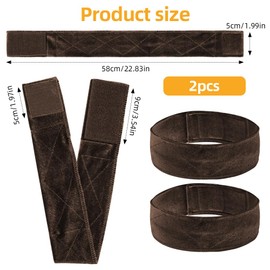 ALIIP Wig Grip Headband, 2 PCS Elastic Wig Bands, Non Slip Edge Band for Laying Down Wigs, Adjustable Velvet Wigs Melt Bands, Discreetfor, Soft for All Head Hair Loss Chemo Patients(brown)
