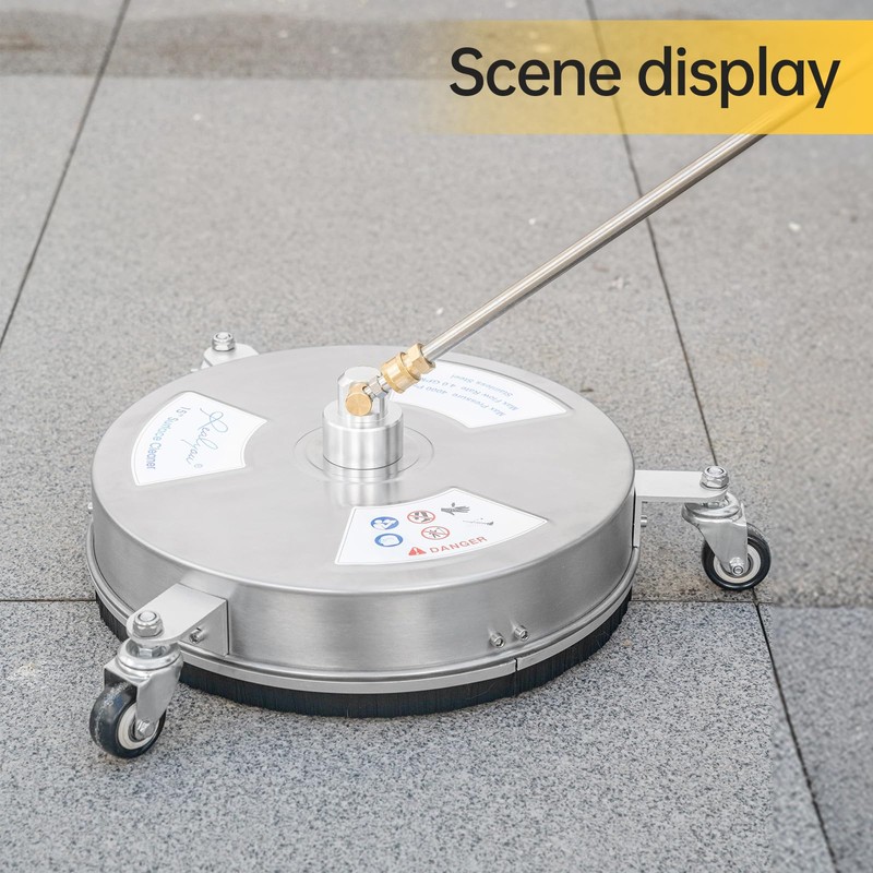 Realyou 14" Pressure Washer Surface Cleaner with 4 Wheels, Stainless