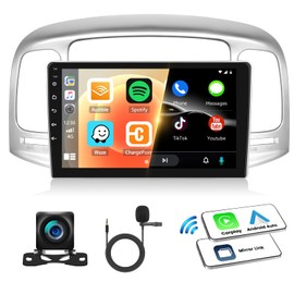 2+64G Android 13 Car Stereo for Hyundai Accent 2006-2011 Upgrade Replacement Radio Apple Carplay Android Auto 9 inch Touchscreen Multimedia Player Head Unit FM Radio GPS Bluetooth+AHD Camera&MIC