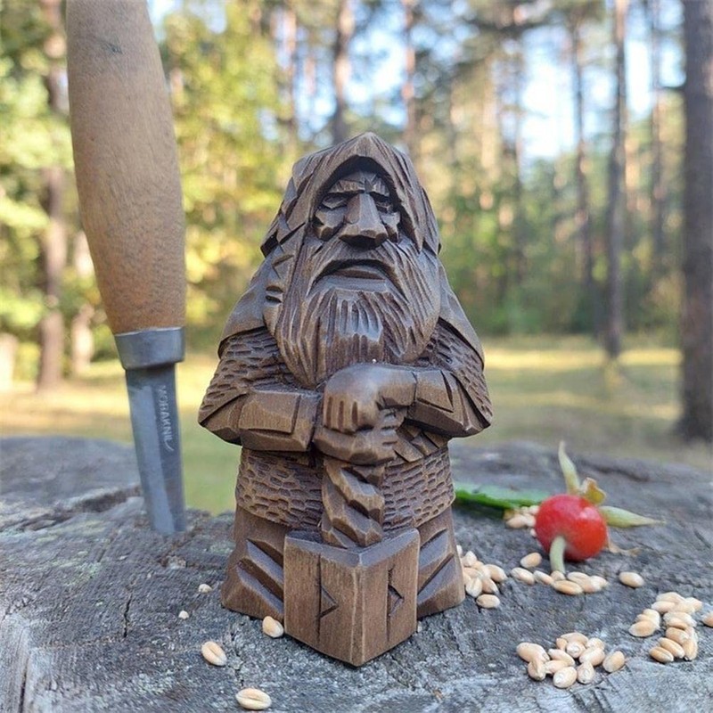 Viking Gnome Statue, Exquisite 1.97x2.36x3.94in Prevent Aging Viking Statue for
