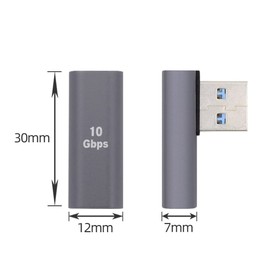 cablecc USB-C Type C Female 90 Degree Left Angled Low Profile to USB 3.0 A Male Data Adapter for Laptop Desktop