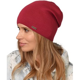 Alur EKO Women's Beanie Winter Hat Knitted Hat Warm Elastic Elegant Winter Hat Soft Yarn Stylish Universal Warm, fuchsia