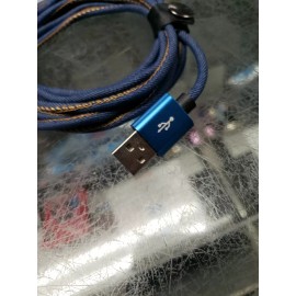 Unbranded NEW SET OF 2 USB TO MICRO-C CHARGING/DATA CABLES BLUE JEAN 6 FOOT LONG FREE SHIP