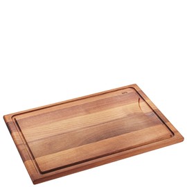 GEFU Enno High-Quality Chopping Board with Juice Groove - Walnut Wood Kitchen Board | Gentle on Blade, Can Be Used on Both Sides and Antibacterial 44 x 30 cm