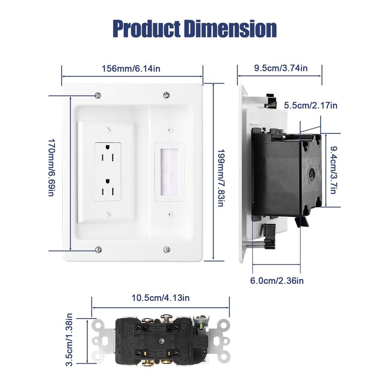 Wall Cable Concealer Kit, in Wall Cable Management Kit for