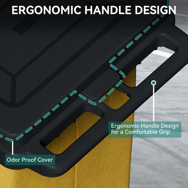 YITAHOME Janitorial Cart, Cleaning Carts on Wheels, 3-Shelf Commercial Traditional