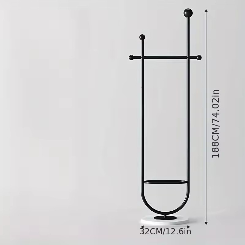 Modern Freestanding Stainless Steel Clothes Rack with Hanging Bar &