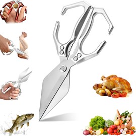 Multifunctional Heavy-Duty Kitchen Shears, Interactk Kitchen Scissors for Food, Heavy Duty Scissors for Food with Ergonomic Handle, High-Carbon Steel Shears for Chicken, Meat, Seafood