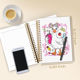 WARDOS Funny Silly Goose Teacher Spiral Notebook Journal 5.5x8.3, Back to School Gifts for Teachers, Teacher Appreciation Gifts Notebook