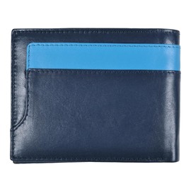 Enzo Castellano SSC Napoli 100% Leather Wallet 123222, Blue, portabile a Mano, Contemporary