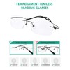 Eyekepper Titanium Rimless Reading Glasses Readers Men Women Gunmetal +2.5