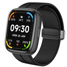 IDW17, IDW20, IDW21, IDW23, IDW25, IDW26 Smart Watch Bands, 22mm Silicone Magnetic Wristband Replacement Straps Compatible for Faweio IDW26 1.83 Watch, TOOBUR IDW17, IDW23, KEEPONFIT IDW21, WNH IDW25 Watch (Black)