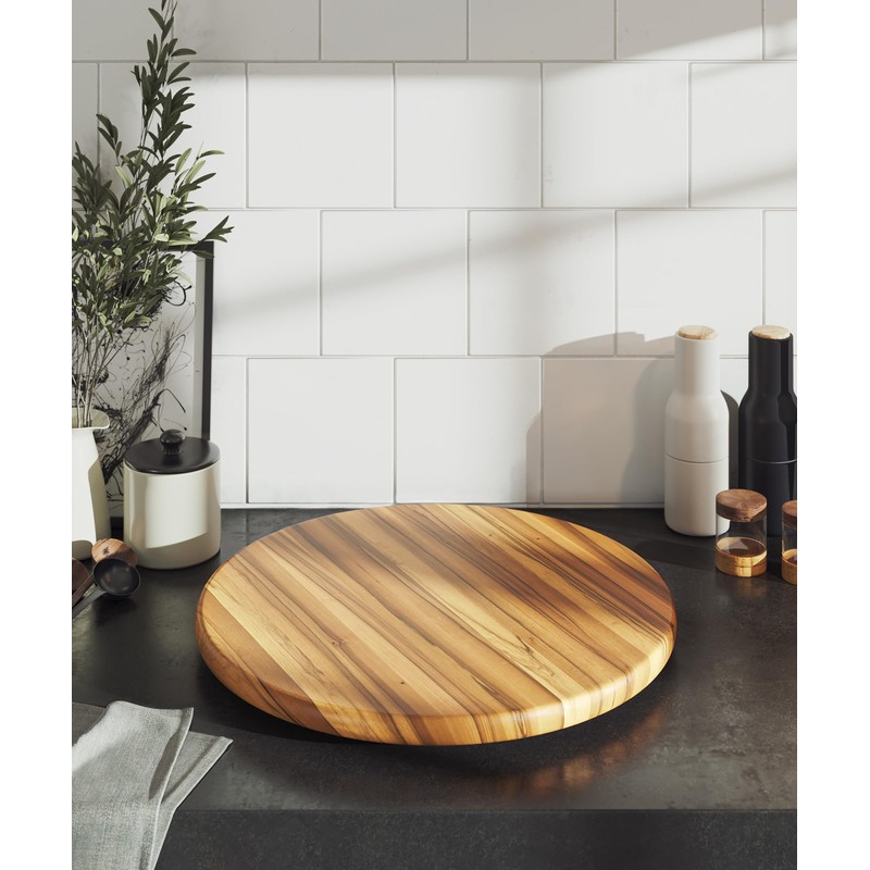 Lipper International Acacia Wood 18-Inch Lazy Susan Kitchen Turntable