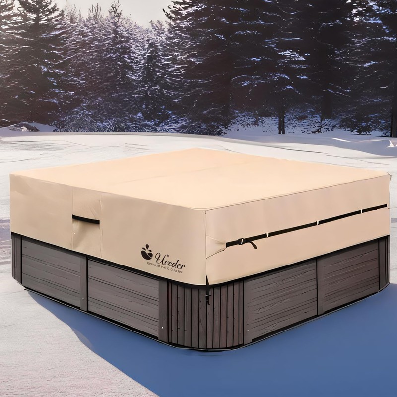 UCEDER Waterproof Hot Tub Cover -Outdoor Spa Cover Cap(Actual Size