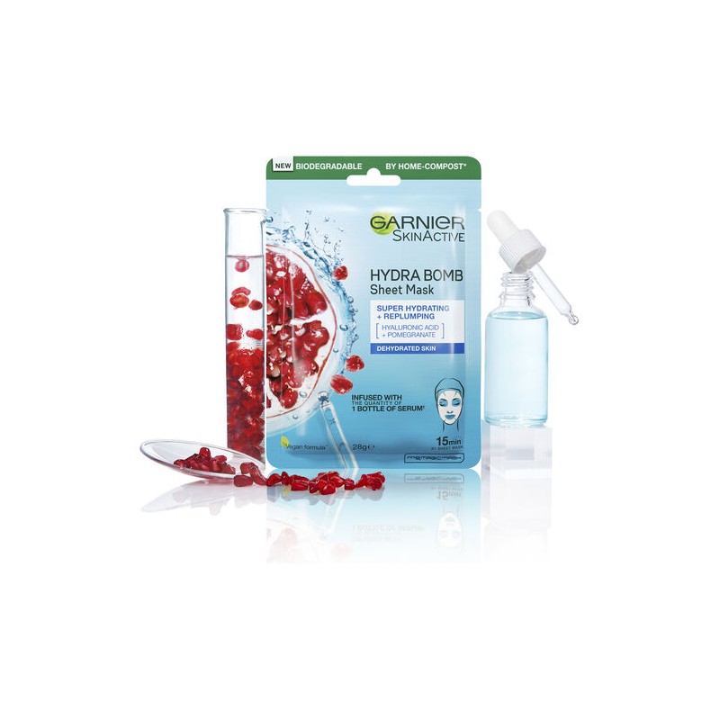 Garnier Hydra Bomb Hyaluronic Acid + Pomegranate Sheet Mask 28g