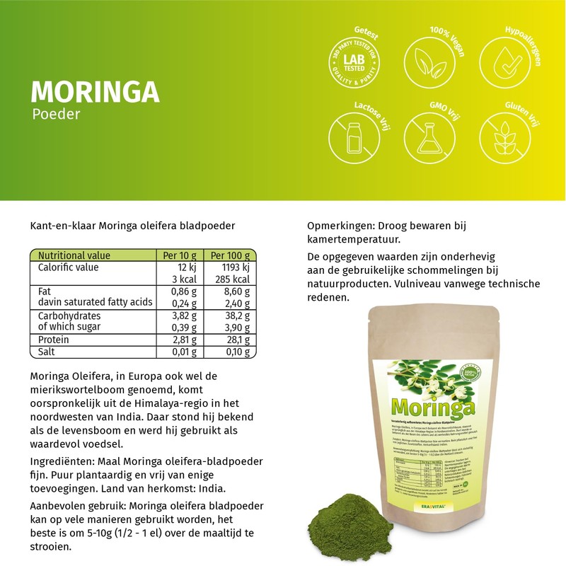 Moringa Oleifera Powder Vegan Daily Diet (250 g (Pack of