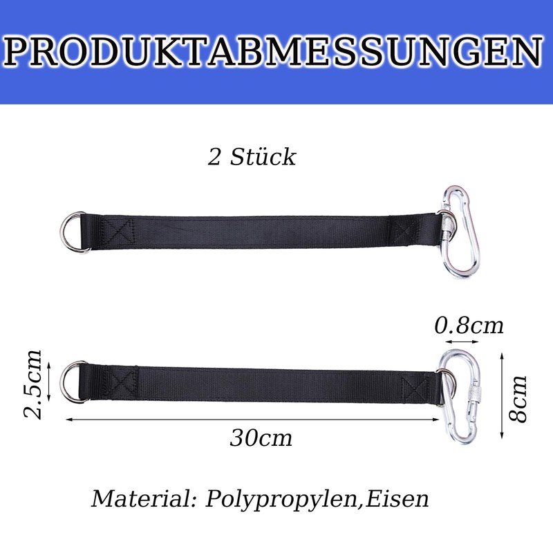 Set of 2 swing tree attachment rope, swing hanging kit,
