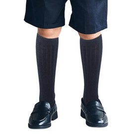 COTTON DAY Kids Girls Boys Knee High School Dress Socks 4-6 Years Ribbed Navy Size 6 (S)