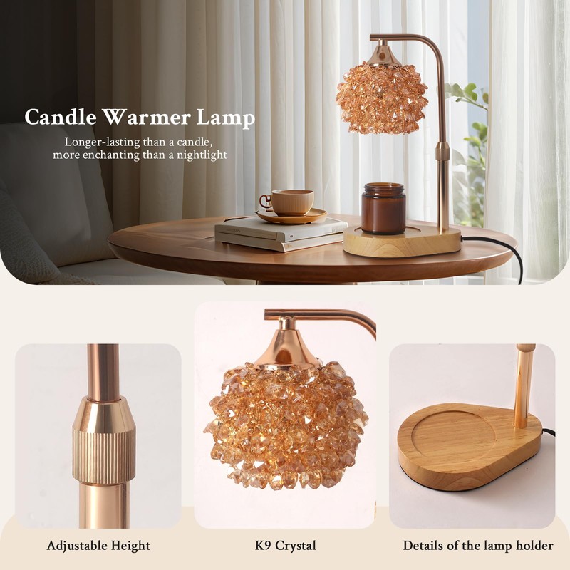 Candle Warmer Lamp with Timer – Adjustable Height & Dimmer,