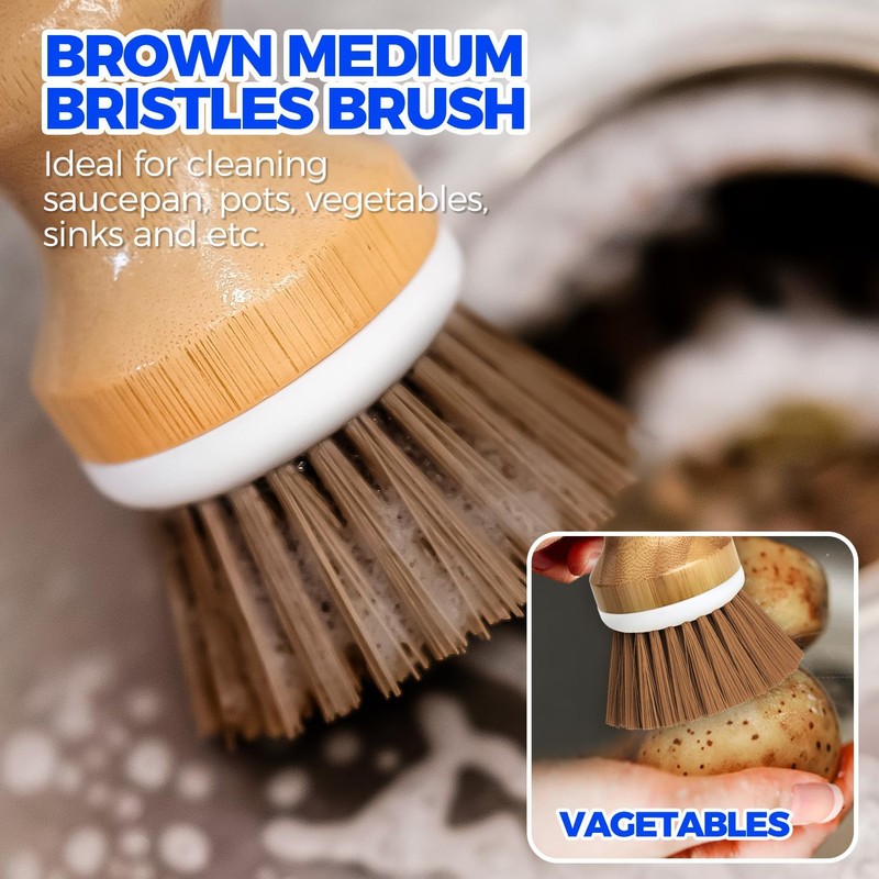 Holikme Kitchen Brush, Vegetable Brush, Mushroom and Vegetable Cleaning Brush