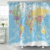 TOMOZ World Map Shower Curtain, Countries and Cities Shower Curtains,