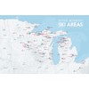Upper Midwest Ski Resorts Map 24x36 Poster (White & Light