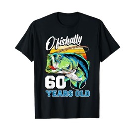 Ofishally 60 Years Old Fisherman 60th Birthday Fishing T-Shirt