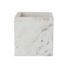 Creative Co-Op Large Square Marble Container, White