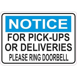 StickerTalk Ring Doorbell for Pick-Ups or Deliveries Magnet, 5 inches by 3.5 inches