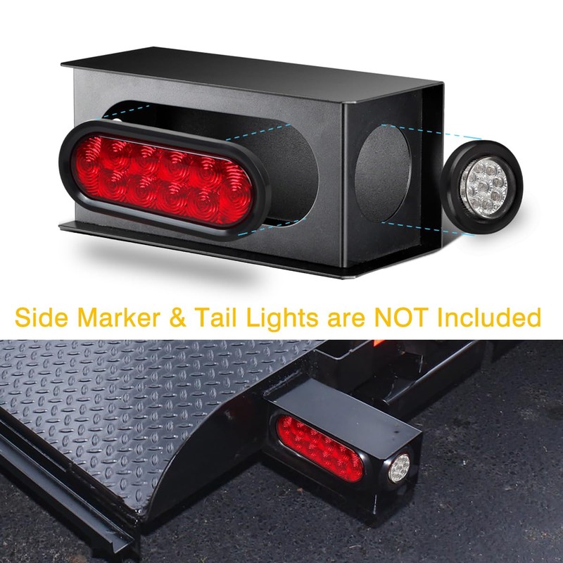 Partsam Heavy Duty Black Steel Utility Truck Trailer 6" Tail